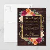 Rustikale Burnt Orange Red Fall Blume Sweet 16 Postkarte (Vorne/Hinten)