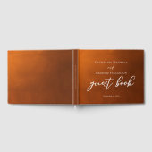 Rustikale Burnt Orange Typografy Herbsthochzeit Gästebuch (Voll)
