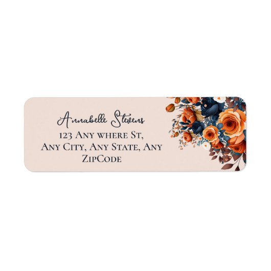 Rustikale Burnt Orange- und Blue Floral Wedding (Vorne)