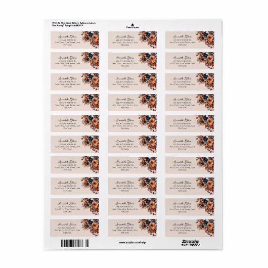 Rustikale Burnt Orange- und Blue Floral Wedding (Vorne)