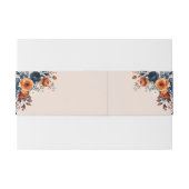 Rustikale Burnt Orange und Blue Wedding Einladungsbanderole (Rückseitenbeispiel)