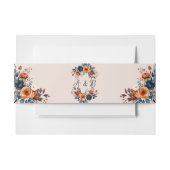 Rustikale Burnt Orange und Blue Wedding Einladungsbanderole (Vorderseite Beispiel)