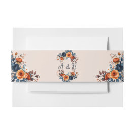 Rustikale Burnt Orange und Blue Wedding Einladungsbanderole