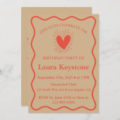 Rustikale Burnt Terracotta & Tan Geburtstag Einladung (Vorne/Hinten)