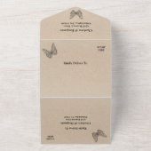 Rustikale Butterfly-Hochzeit All In One Einladung (Außenbereich)