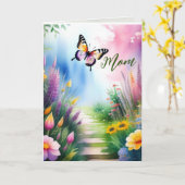 Rustikale Butterfly-Mutterfarben-Tageskarte Karte (Gelbe Blume)