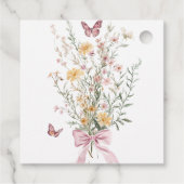 Rustikale Butterfly-Wildblume Blumenbaby-Dusche Geschenkanhänger (Rückseite)