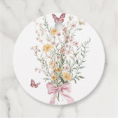 Rustikale Butterfly-Wildblume Blumenbaby-Dusche Geschenkanhänger (Rückseite)