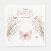 Rustikale Butterfly-Wildblume und Bow Baby Dusche Serviette (Vorderseite)