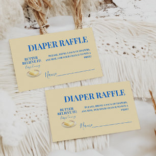 Rustikale Buttergelbe Baby-Party-Windel-Raffle Begleitkarte