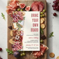 Rustikale BYOB-Nacht Charcuterie-Board Geburtstags