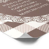 Rustikale Café Bebe Coffee Bar Baby Shower Poster (Ecke)