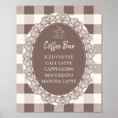 Rustikale Café Bebe Coffee Bar Baby Shower Poster (Vorne)