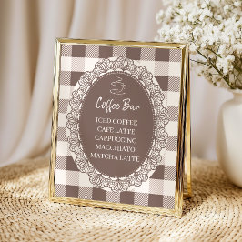 Rustikale Café Bebe Coffee Bar Baby Shower Poster