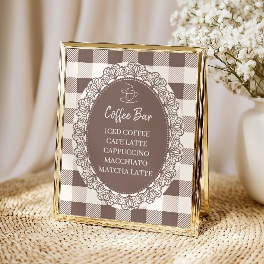 Rustikale Café Bebe Coffee Bar Baby Shower Poster