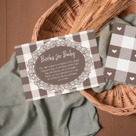 Rustikale Cafe Bebe Neutrale Babyparty-Bücher für Begleitkarte