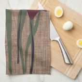 Rustikale Calla Lily Pflanze floral Texturiert Geschirrtuch (Viertel Falte)