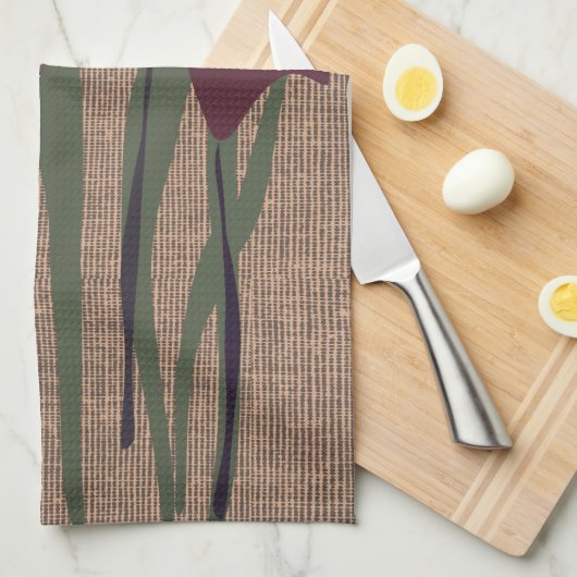 Rustikale Calla Lily Pflanze floral Texturiert Geschirrtuch (Viertel Falte)