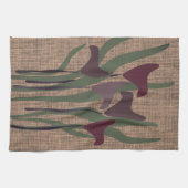 Rustikale Calla Lily Pflanze floral Texturiert Geschirrtuch (Horizontal)