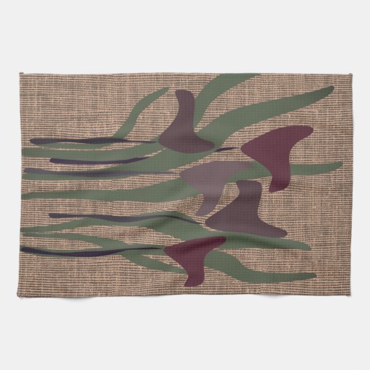 Rustikale Calla Lily Pflanze floral Texturiert Geschirrtuch (Horizontal)