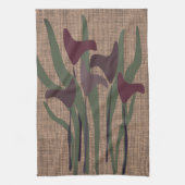 Rustikale Calla Lily Pflanze floral Texturiert Geschirrtuch (Vertikal)