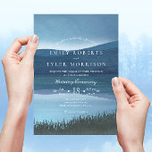 Rustikale Calming Lakeside Hochzeit Einladung