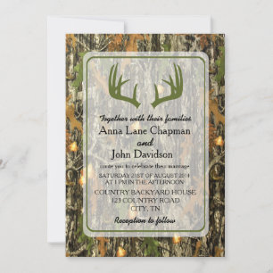 Rustikale Camouflage Antler Hochzeit Einladung
