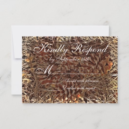 Rustikale Camouflage Camouflage Wedding RSVP Cards Karte (Vorderseite)