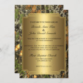 Rustikale Camouflage-hölzerne Hochzeits-Einladung Einladung (Vorne/Hinten)