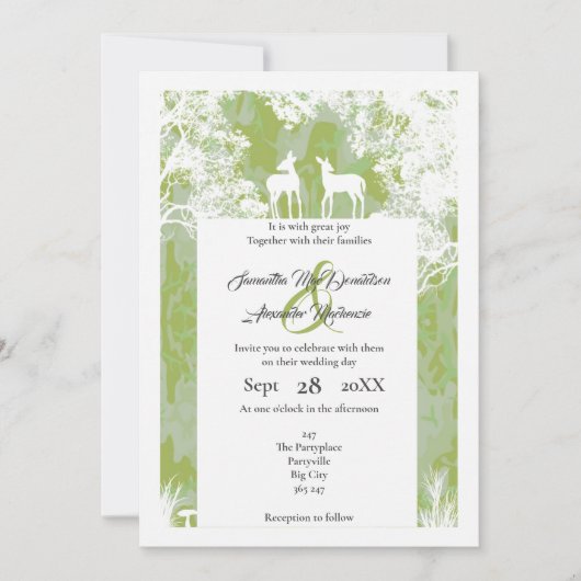 Rustikale Camouflage Imitat Papier geschnitten Hoc Einladung (Vorderseite)