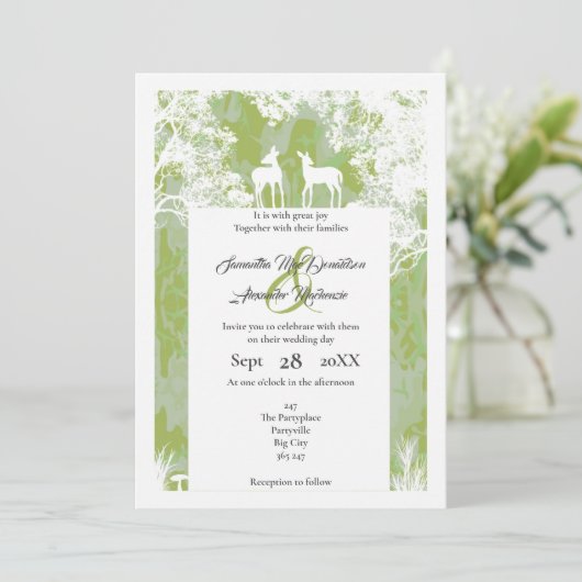 Rustikale Camouflage Imitat Papier geschnitten Hoc Einladung (Stehend Vorderseite)