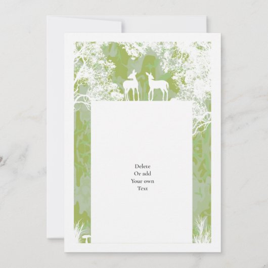 Rustikale Camouflage Imitat Papier geschnitten Hoc Einladung (Rückseite)