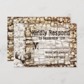 Rustikale Camouflage Jagd Antler Hochzeit RSVP (Vorne/Hinten)