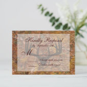 Rustikale Camouflage Jagd Antler Hochzeit RSVP (Stehend Vorderseite)