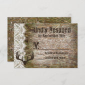 Rustikale Camouflage Jagd Antler Hochzeit RSVP (Vorne/Hinten)