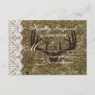 Rustikale Camouflage Jagd Antler Hochzeit RSVP