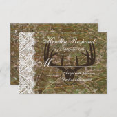 Rustikale Camouflage Jagd Antler Hochzeit RSVP (Vorne/Hinten)