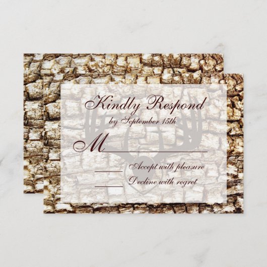 Rustikale Camouflage Jagd Antler Hochzeit RSVP (Vorne/Hinten)