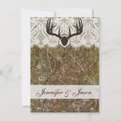 Rustikale Camouflage Jagd Antler Hochzeitsreise Einladung (Rückseite)