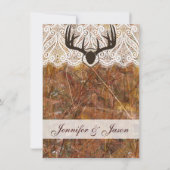 Rustikale Camouflage Jagd Antler Hochzeitsreise Einladung (Rückseite)
