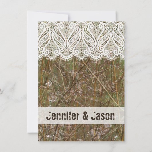 Rustikale Camouflage Jagd Hochzeiten Einladungen (Rückseite)