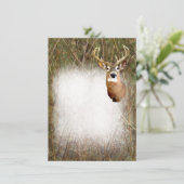 Rustikale Camouflage-Jagd-Rotwild-Geweih-leere Einladung (Stehend Vorderseite)