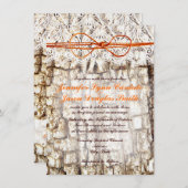 Rustikale Camouflage Orange Bow Hochzeit Einladung (Vorne/Hinten)