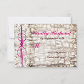 Rustikale Camouflage Rosa Bow Wedding RSVP (Vorderseite)