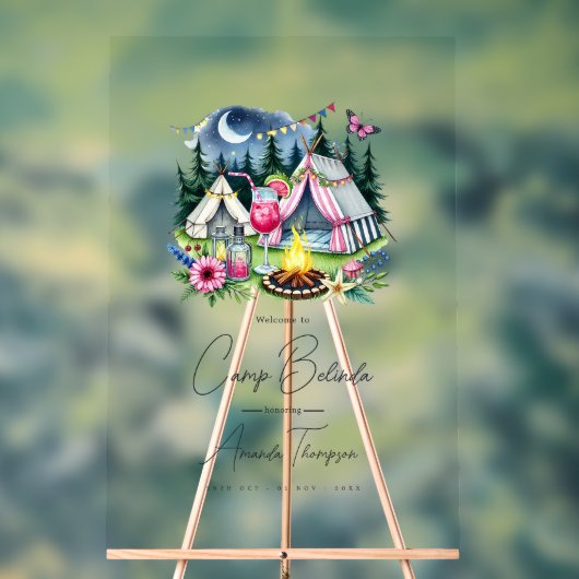 Rustikale Camp Bride Transparenter Empfang Acrylschild (Neutral)