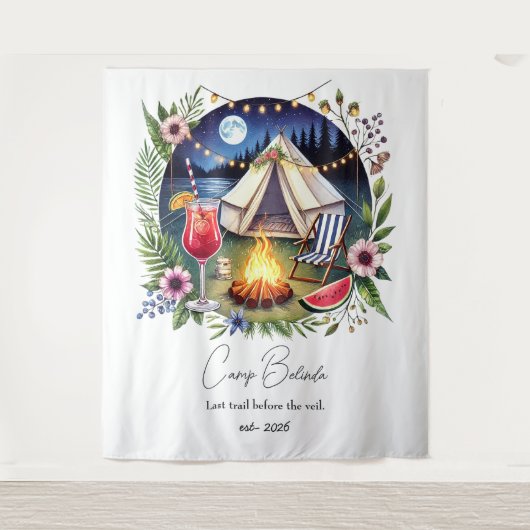 Rustikale Campbrücke Bachelorette Wochenende Wandteppich (Vorderseite)