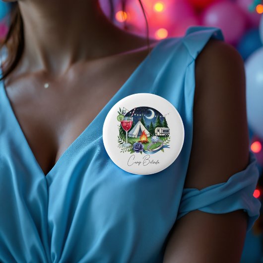 Rustikale Campbrücke Personalisierter Junggeselinn Button