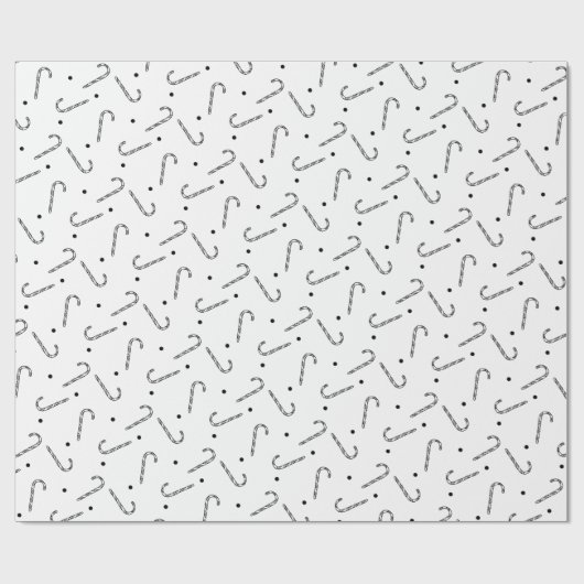 Rustikale Candy Cane Pattern Weihnachten Geschenkpapier (Flach)