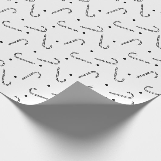 Rustikale Candy Cane Pattern Weihnachten Geschenkpapier (Ecke)