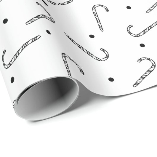 Rustikale Candy Cane Pattern Weihnachten Geschenkpapier (Rolleneckpunkt)